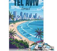 Puzzles pour Adultes: Voyage en Israël et Tel Aviv, 1000 Pièces, Puzzle en Bois pour Adultes de Plus de 18 Ans, Jeux de Puzzle Amusants, 1000 Pièces (75x50cm)