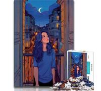 Puzzles pour Adultes, Vue Nocturne Depuis Le Balcon, Jeu éducatif, idéal comme Cadeau pour Toute la Famille 38x26cm