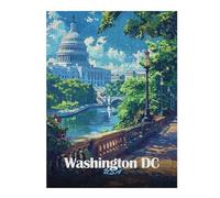 Puzzles pour Adultes Washington DC Cityscape Puzzles pour Adultes Jeu Manuel Cadeau d'anniversaire Cadeau d'anniversaire, Cadeaux, 52x38cm/1000pcs