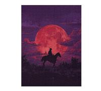 Puzzles pour Adultes Western Moonlit Ride Puzzle pour Adultes, Décoration Murale, Découpe De Précision, Cadeaux d'anniversaire Et Cadeaux Uniques 1000pcs(52x38cm)