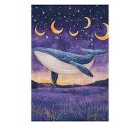 Puzzles pour Adultes Whale Dreams in Lavender Fields Puzzles Jeux Relaxants Découpe De Précision Cadeaux pour Les Amis Et La Famille 1000pcs(75x50cm)