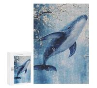 Puzzles pour Adultes Whale Painting Ocean Art Puzzle pour Adolescents Améliore La Mémoire Difficile Et Stimulant Idéal comme Cadeau 300 PCS