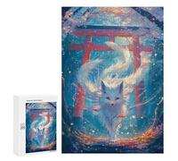 Puzzles pour Adultes White Kitsune Fox Spirit Puzzles pour Adultes - Jeux De Détente - Défi Difficile À Relever 300 PCS