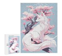 Puzzles pour Adultes White Kitsune Sakura Tree Puzzle pour Adultes - Décoration Murale - Idéal comme Cadeau 500 PCS