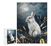 Puzzles pour Adultes White Rabbit Under Moonlight Puzzle pour Adultes - Jouets Anti-Stress - Une Œuvre d'art - Difficile Et Stimulant 500 PCS