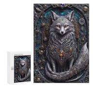 Puzzles pour Adultes White Steampunk Fox Puzzle pour Adultes, Jeu De Réflexion, Décoration Murale, Activités Amusantes À La Maison, 300 PCS