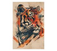 Puzzles pour Adultes Wild Tiger Art Print -1 Puzzles pour Adolescents, Jouets Anti-Stress, Décoration Murale, Cadeaux Uniques pour Anniversaire Et Noël 1000pcs(75x50cm)