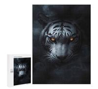 Puzzles pour Adultes Wild Withe Tiger Halloween Puzzles pour Adultes - Jeux De Détente - Défi Difficile À Relever 500 PCS