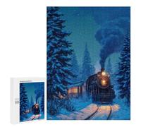 Puzzles pour Adultes Winter Train Journey Puzzles pour Adolescents : Améliorent La Mémoire. Chaque Pièce Est Unique - Jouets Et Jeux Éducatifs 500 PCS