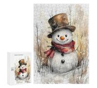 Puzzles pour Adultes Winter Whimsy Cheerful Snowman Portrait Puzzles pour Adultes, Jouet, Décoration Murale, Décoration Intérieure, Idéal comme Cadeau 300 PCS