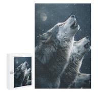 Puzzles pour Adultes Winter Wolf Howling Puzzles pour Adolescents : Améliorent La Mémoire. Chaque Pièce Est Unique - Jouets Et Jeux Éducatifs 1000 PCS