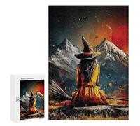 Puzzles pour Adultes Witch's Solitude Mountain Sunset Puzzles pour Adolescents Cadeau d'anniversaire Stimule Le Cerveau Jeu Stimulant Cadeaux 300 PCS