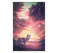 Puzzles pour Adultes Wolf at Sunset Puzzles pour Adultes : Jeux Relaxants, Défis Difficiles, Cadeaux d'anniversaire Et Cadeaux Uniques 75x50cm/1000pcs