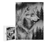 Puzzles pour Adultes Wolf Forest Black&White Puzzles Anti-Stress pour Adultes - Décoration Parfaite - Difficile Et Stimulant 500 PCS