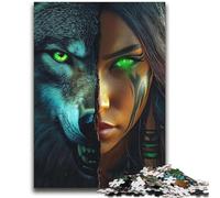 Puzzles pour Adultes Wolf Girl 2000, Jouets éducatifs et éducatifs, Jeux familiaux avec Affiche et fiche de Questions-réponses (70x100cm)