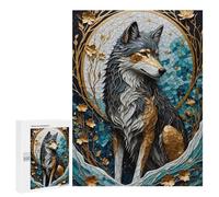 Puzzles pour Adultes Wolf Gold Kintsugi Puzzles pour Adolescents, Jouets Anti-Stress, Décoration Murale, Cadeaux Uniques pour Anniversaire Et Noël 500 PCS
