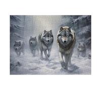 Puzzles pour Adultes Wolf Pack in Snowy Forest Puzzle pour Adultes, Jouet, Décoration Murale, pour Les Amis Et La Famille 1000pcs(52x38cm)