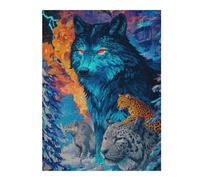Puzzles pour Adultes Wolf Pack Wild Adventure Puzzles pour Adolescents, Jouets Anti-Stress, Décoration Murale, Cadeaux Uniques pour Anniversaire Et Noël 1000pcs(52x38cm)