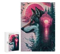 Puzzles pour Adultes Wolf Pink Splash Puzzle pour Adultes - Décoration Murale - Idéal comme Cadeau 300 PCS