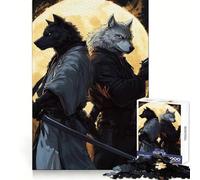 Puzzles pour Adultes Wolf Samurai et Pistolero, 1000 pièces, Exercice Mental, Divertissement Calme, Cadeau de Noël idéal (38x26cm)