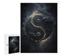 Puzzles pour Adultes Yin Yang Dragon Symbol Art Print Puzzles pour Adultes : Anti-Stress, Difficile Et Stimulant, pour des Soirées Jeux en Famille 500 PCS