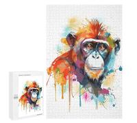 Puzzles pour Adultes1000 PCS Abstract Watercolor Monkey Puzzles pour Adultes - Jouets À Monter Soi-même - Décoration Murale - Cadeaux Uniques d'anniversaire Et De Noël 1000 PCS