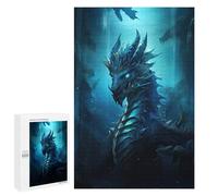 Puzzles pour Adultes1000 PCS Ancient Blue Dragon Puzzles pour Adultes - Décoration Murale - Défi Difficile - Cadeaux Uniques d'anniversaire Et De Noël 1000 PCS