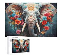 Puzzles pour Adultes1000 PCS Art Elephant Animals Cute Puzzle, Jeu De Réflexion Et De Logique, Idéal comme Cadeau pour Toute La Famille 1000 PCS