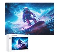 Puzzles pour Adultes1000 PCS Astronaut Surfing in Space -1 Puzzle Décoratif Mural - Niveau Difficile - Idéal comme Cadeau pour Toute La Famille 1000 PCS