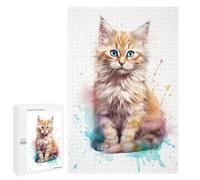 Puzzles pour Adultes1000 PCS Baby Siberian Cat Kitten Puzzle, Jeu De Réflexion Et De Logique, Idéal comme Cadeau pour Toute La Famille 1000 PCS