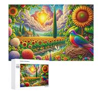 Puzzles pour Adultes1000 PCS Colorful Garden Paradise Puzzle Décoratif Mural - Niveau Difficile - Idéal comme Cadeau pour Toute La Famille 1000 PCS