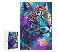 Puzzles pour Adultes1000 PCS Colorful Leopard Portrait Puzzles pour Adolescents pour S'amuser en Famille Difficile Et Stimulant Un pour Les Jeux 1000 PCS