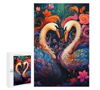 Puzzles pour Adultes1000 PCS Colorful Swans Artwork Puzzle Décoratif Mural - Niveau Difficile - Idéal comme Cadeau pour Toute La Famille 1000 PCS