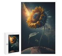 Puzzles pour Adultes1000 PCS Cosmic Sunflower-4 Puzzles pour Adultes - Décoration Murale - Défi Difficile - Cadeaux Uniques d'anniversaire Et De Noël 1000 PCS