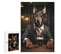 Puzzles pour Adultes1000 PCS Doberman in The Pub Puzzles pour Adultes - Décoration Murale - Défi Difficile - Cadeaux Uniques d'anniversaire Et De Noël 1000 PCS