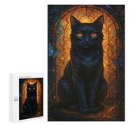 Puzzles pour Adultes1000 PCS Elegant Black Cat with Butterflies Puzzle pour Adultes : Un Jeu Manuel Amusant Et Anti-Stress, Idéal pour Se Détendre 1000 PCS