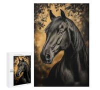Puzzles pour Adultes1000 PCS Elegant Black Horse Portrait Puzzle, Jeu De Réflexion Et De Logique, Idéal comme Cadeau pour Toute La Famille 1000 PCS