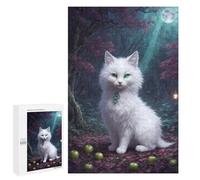 Puzzles pour Adultes1000 PCS Enchanted Forest Moonlit Cat Puzzle pour Adultes - Jeu De Réflexion - Assemblage De Motifs - Idée Cadeau Unique pour Un Anniversaire 1000 PCS