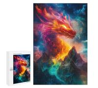 Puzzles pour Adultes1000 PCS Fiery Dragon Over Mountains Puzzles pour Adultes - Décoration Murale - Défi Difficile - Cadeaux Uniques d'anniversaire Et De Noël 1000 PCS
