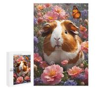 Puzzles pour Adultes1000 PCS Floral Guinea Pig Paradise Puzzle Décoratif Mural - Niveau Difficile - Idéal comme Cadeau pour Toute La Famille 1000 PCS