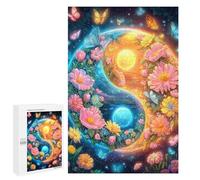 Puzzles pour Adultes1000 PCS Floral Yin Yang Harmony-1 Puzzles pour Adultes : des Activités Amusantes en Famille, des Cadeaux pour Les Amis Et La Famille 1000 PCS