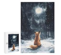 Puzzles pour Adultes1000 PCS Fox Under The Moonlight Puzzles pour Adultes, Jeu De Réflexion, Décoration Intérieure, Aide À Stimuler Le Cerveau 1000 PCS