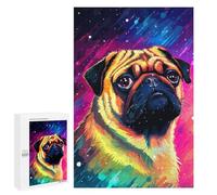 Puzzles pour Adultes1000 PCS Funny Synth Pug Pixel Puzzles pour Adultes - Décoration Murale - Défi Difficile - Cadeaux Uniques d'anniversaire Et De Noël 1000 PCS