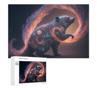 Puzzles pour Adultes1000 PCS Galactic Bear Cosmic Artwork Puzzle pour Adultes, Jouet, Décoration Murale, Passe-Temps, Cadeaux Uniques d'anniversaire Et De Noël 1000 PCS