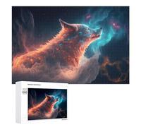 Puzzles pour Adultes1000 PCS Galactic Wolf in Nebula Clouds -1 Puzzle Décoratif Mural - Niveau Difficile - Idéal comme Cadeau pour Toute La Famille 1000 PCS