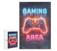 Puzzles pour Adultes1000 PCS Gaming Area Neon Sign-3 Puzzles pour Adolescents pour S'amuser en Famille Difficile Et Stimulant Un pour Les Jeux 1000 PCS