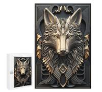 Puzzles pour Adultes1000 PCS Golden King Wolf Elegant Puzzles pour Adultes - Jouets À Monter Soi-même - Décoration Murale - Cadeaux Uniques d'anniversaire Et De Noël 1000 PCS