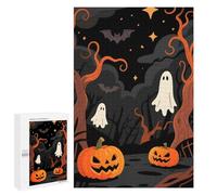 Puzzles pour Adultes1000 PCS Halloween Night Scene with Pumpkins and Ghosts Puzzle pour Adultes : Un Jeu Manuel Amusant Et Anti-Stress, Idéal pour Se Détendre 1000 PCS