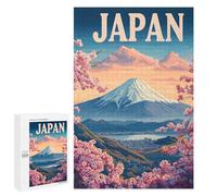 Puzzles pour Adultes1000 PCS Japan Landscape with Mount Fuji Puzzle pour Adultes - Jeu De Réflexion - Assemblage De Motifs - Idée Cadeau Unique pour Un Anniversaire 1000 PCS