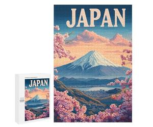 Puzzles pour Adultes1000 PCS Japan Landscape with Mount Fuji Puzzle pour Adultes - Jeu De Réflexion - Assemblage De Motifs - Idée Cadeau Unique pour Un Anniversaire 1000 PCS